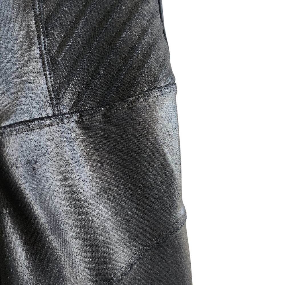 SPANX Womens Faux Leather Motto Leggings Size Small Black Compression Edgy Biker - Picture 4 of 14